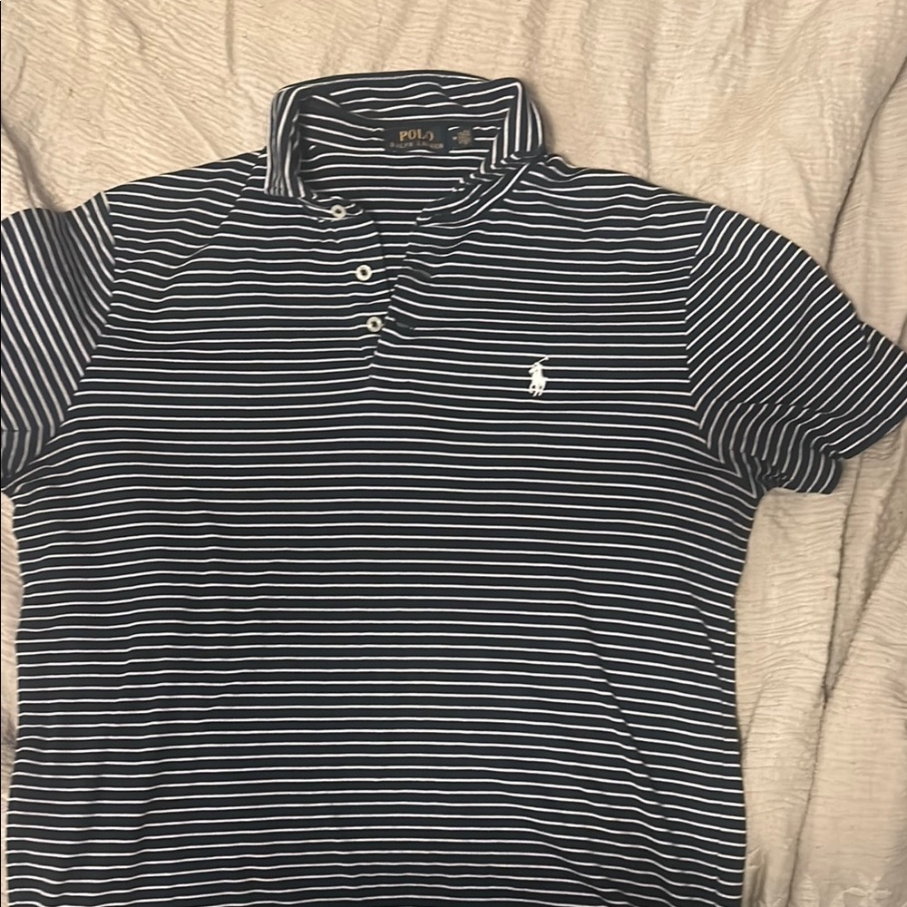 Polo by Ralph Lauren Classic Blue and White Striped Polo